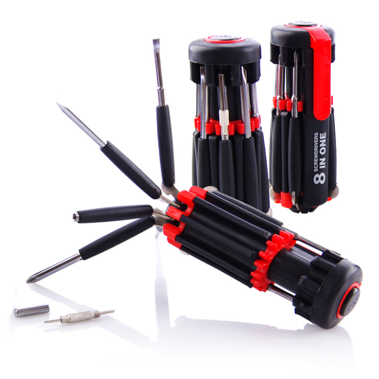 Five-gold tool eight-in-one multifunction cross screwdriver lined with LED light car with LED light