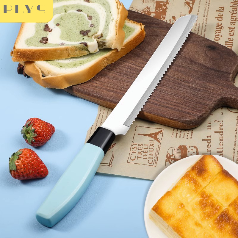German serrated knife bread knife cut bread slices without dropping the scum cut toast cake knife home baking tool lengthened