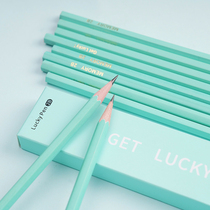 Mint-colored wood lucky pencil 2B10 drawing drawing sketch writing test answer card machine reading card pencil sketch pencil drawing pencil 2b high test abbreviated clickluckypencil