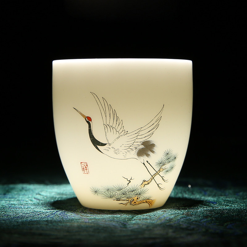 Ceramic jade ceramic Chinese white ceramic cup Single cup Kung fu taste cup cup small cup special cup