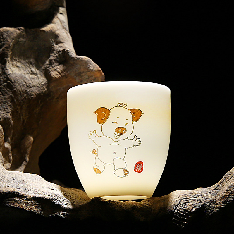 Ceramic Yu Yu Yu white porcelain single cup owner taste cup 12 Zhao cartoon creative personality teacup