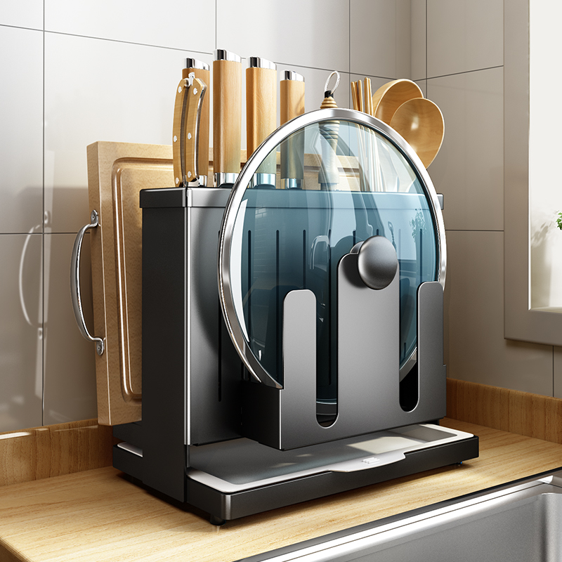 Stainless steel kitchen knife stand knife holder kitchen supplies Rack Surface Cutter Chopping Spoon Spoon chopstick cage integrated containing shelf