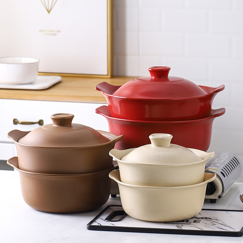 C7 Saucepan Sun Style 2-3 People Gas Ceramic With Steam Cage Home Soup Pan Casserole Saucepan With Small Steam Cage