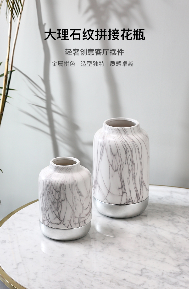 Marble Mosaic vases, new Chinese style furnishing articles creative porcelain decoration light and decoration design | BEST WEST