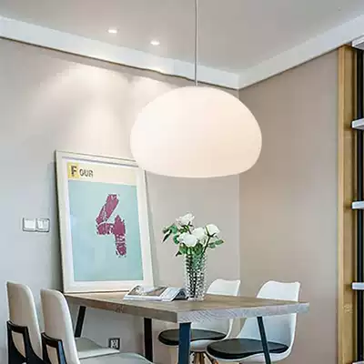 Nordic dining room lamp chandelier modern simple creative personality minimalist lamp single head milk white glass small bedroom chandelier