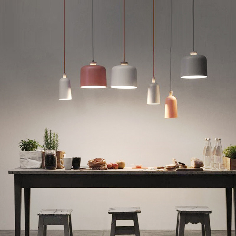 Nordic style three-head bar table dining room dining room chandelier post-modern minimalist bedroom bedside single head lamp