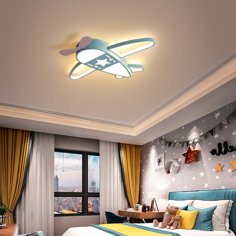 Children's room lights Creative aircraft LED ceiling lights Simple modern bedroom lights Boy girl room study lamps