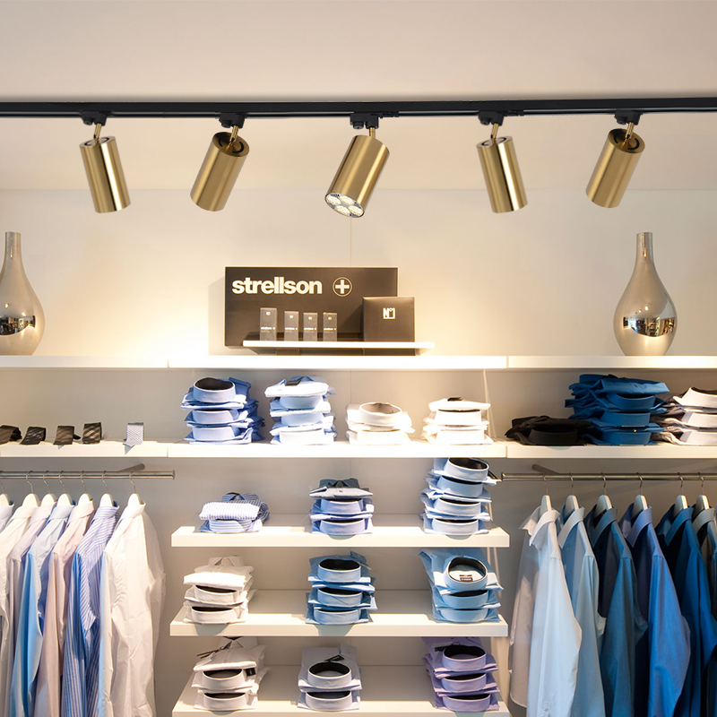 Gold spot light shop commercial super bright logo background wall exhibition hall surface mounted cob clothing store spot light led track light