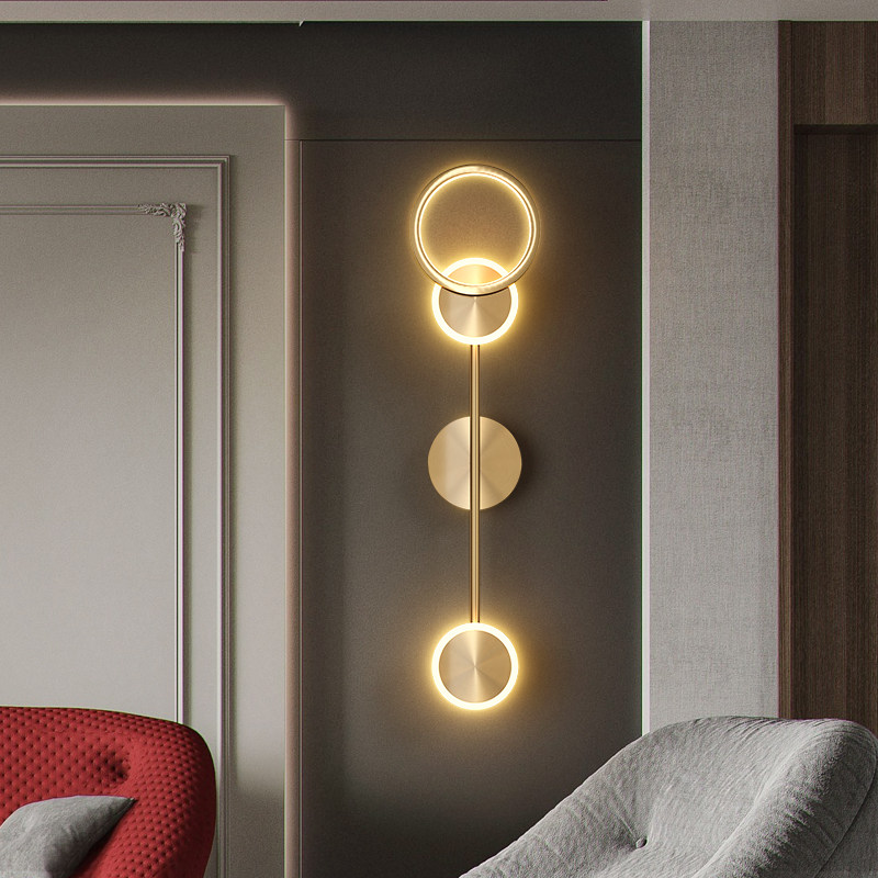 Total copper wall lamp Living room TV Background wall lamp designer Guangdong Zhongshan Lamp light extravagant headboard wall lamp bedroom