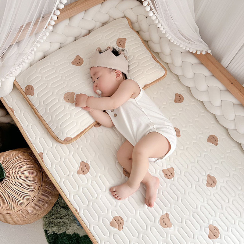 Category A ice-silk latex mat baby Available Summer Children Splicing Mattress Sub kindergarten Baby Nap Special-Taobao