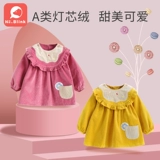 Детский демисезонный нагрудник, детское вельветовое водонепроницаемое термобелье, фартук для еды для принцессы, юбка, анти-грязь, сзади на завязках