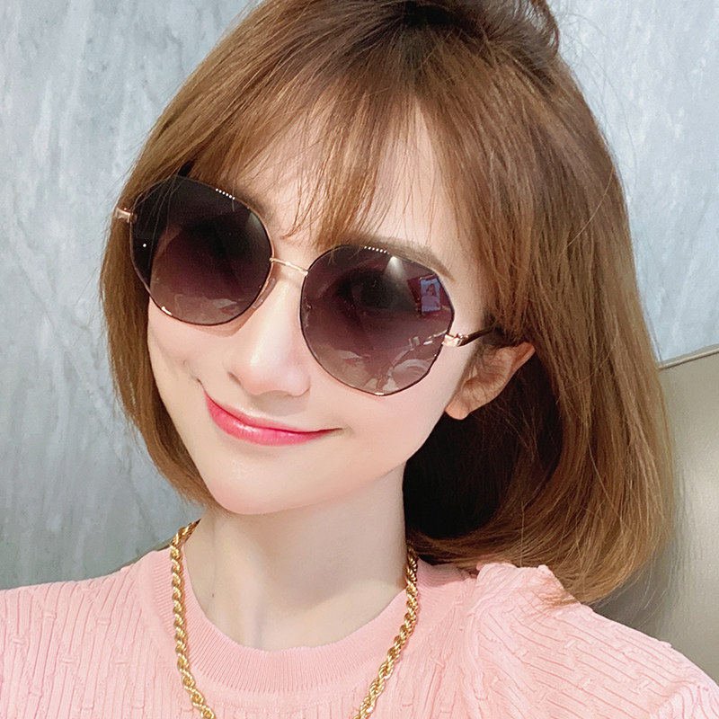 Sunglasses women's Korean version tide 2022 new big face large frame thin anti-UV driving polarized sunglasses