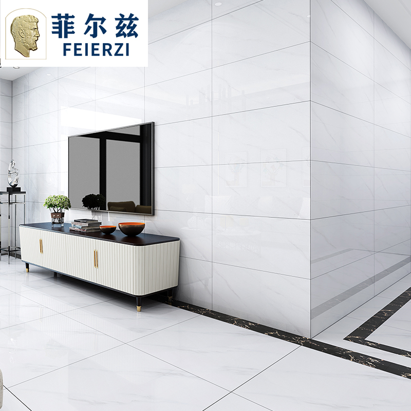 Fields Tile 400x800 Living Room Through Body Marble Median Plate Kitchen Make-up Room White Minima Wall Brick