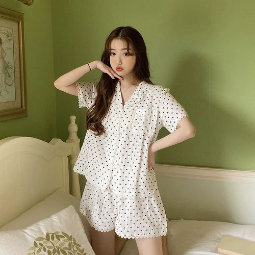 Пижама, летний комплект, шорты, 2020, в корейском стиле, короткий рукав