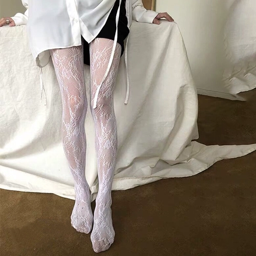Кружевные сексуальные летние тонкие черные колготки, брендовые носки
