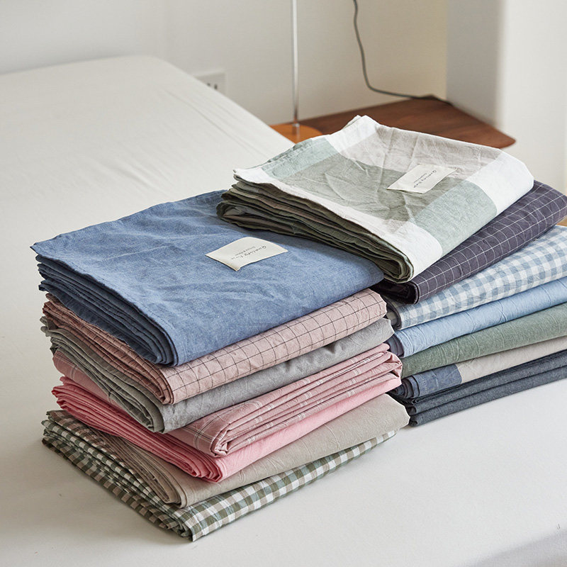 All cotton woven cotton single bed pure cotton 1 5m1 8 m bed single pure color double 2 0 beds single bedding