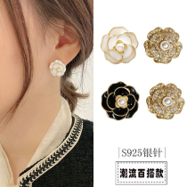 Korean flower earrings advanced sense light luxury niche design sense Sterling Silver Summer earrings female 2021 New Tide