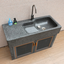 Outdoor pool basin natural marble laundry pool with washboard balcony courtyard integrated stone hand washing and laundry sink