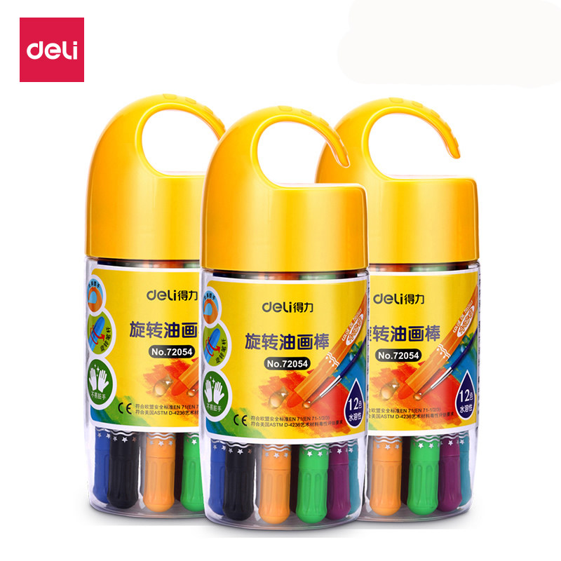 Powerful baby crayon stick color washable colorful stick not dirty hand student oil painting stick children rotating crayon 12 18 24 color children's silky crayon set kindergarten graffiti painting brush