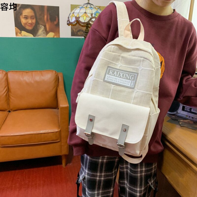 School Bag Women Han Edition Original Juku Ulzzang Middle School Students Junior High School Students Great Capacity Buntson Ensemble Double Shoulder Bag University Students