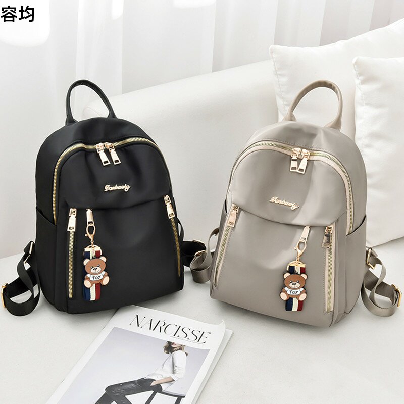 Fashion backpack women's 2020 new Korean version of the tide schoolbag all-match Oxford cloth canvas ladies bag small backpack