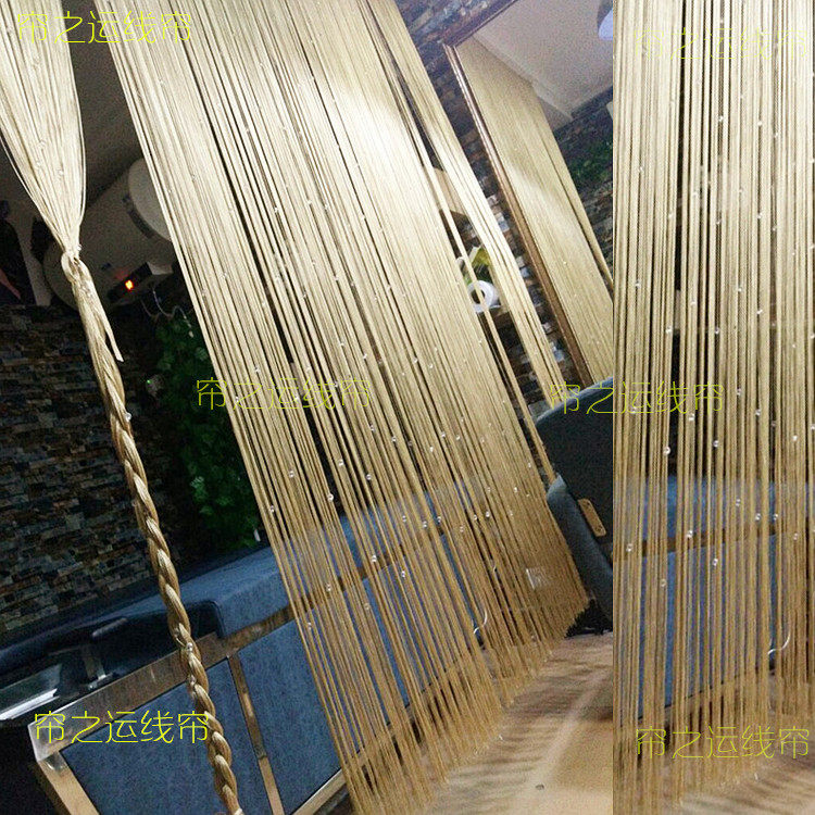 Line curtain partition curtain free punching high-grade crystal bead living room bedroom entrance fringed curtain hotel wedding decoration curtain