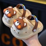 Детская обувь, летние детские тапочки для раннего возраста, нескользящие слайдеры для мальчиков, с медвежатами