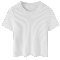 Right shoulder ice silk knitted short-sleeved T-shirt for women summer thin slim fit white T-shirt slim fashionable short top