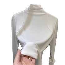 German velvet half turtleneck bottoming shirt for women in autumn and winter new style small fragrance style inner long-sleeved T-shirt slim fit brushed top