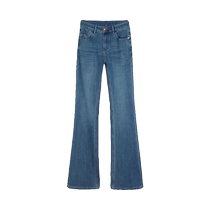 Light blue American retro bootcut jeans for women in spring and autumn new style high-waisted straight slim casual and versatile bell-bottom pants