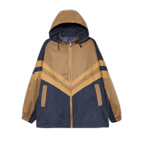 Mid-length contrasting color jacket for women spring and autumn new style fashionable and age-reducing loose casual versatile windproof jacket