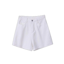 White denim shorts for women summer 2024 new high-waisted slimming A-line wide-leg pants for small people versatile hot pants