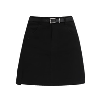Gray denim short skirt for women summer thin high-waisted slim A-line hip skirt casual versatile skirt for small people