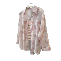 French tie-dye pink sunscreen shirt for women summer thin outer shirt long-sleeved air-conditioning shirt ice silk blouse top