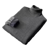 One-piece velvet thermal underwear for men in autumn and winter plus velvet and thickened bottoming shirt knitted inner layer with Northeastern extra thick turtleneck sweater