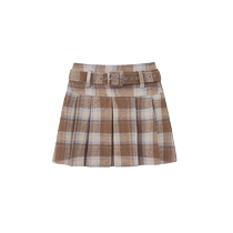 High-waisted plaid woolen skirt for women in fall and winter hip-covering and slimming A-line skirt college style versatile pleated skirt