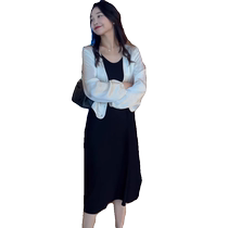 Ice silk acetate sun protection cardigan for women summer thin shawl with suspender skirt and small waistcoat blouse sun protection top