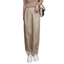 Tencel linen wide-leg pants for women 2024 new summer style drapey anti-wrinkle casual pants banana pants loose straight pants