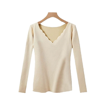 DeRong thermal underwear autumn and winter womens suit plus velvet thickened long-sleeved inner wear tight-fitting autumn clothes and autumn trousers