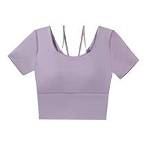 Yoga wear for women in summer with thin chest pads high-end sports tops running training fitness wear short-sleeved T-shirt suits