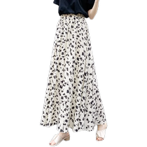 Chiffon floral skirt womens summer new high-waisted slimming hip-covering long skirt pear-shaped figure A-line skirt