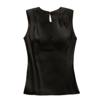 Outside wearing true silk sleeveless vest woman small crowdsourced loose acetate satin face chopping sleeves for undershirt high-end temperamental suits Nets