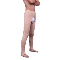 Mens bare-legged artifact winter velvet thickened leggings black flesh-colored pantyhose stepping on feet and opening crotch warm pants