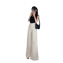 White large leg wide leg jeans for women summer 2024 new high waist straight loose loose drape casual floor mopping pants