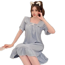 Pajamas with breast pads for women summer ice cream fat mm large size 300 pounds loose modal maternity pajamas home clothes