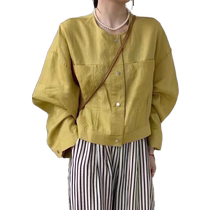 Ramie Thin Sun Protection Shirt Jacket Womens 2024 Summer New Style Fashionable and Age-Reducing Versatile Short Top