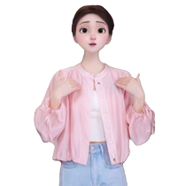 Tencel sun protection coat womens thin summer 2024 new casual versatile shirt for tall and small people with temperament and age reduction