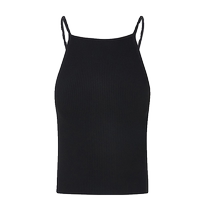 Black halterneck camisole womens bottoming shirt French sexy hot girl slimming knitted sleeveless top