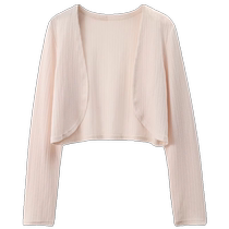 Summer thin ice silk sun protection cardigan for women summer gauze knitted outer shawl blouse short air-conditioning shirt top
