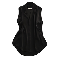 V-neck wire hanging with vest female high-sense suit with French crowd cross-collar sleeveless shirt